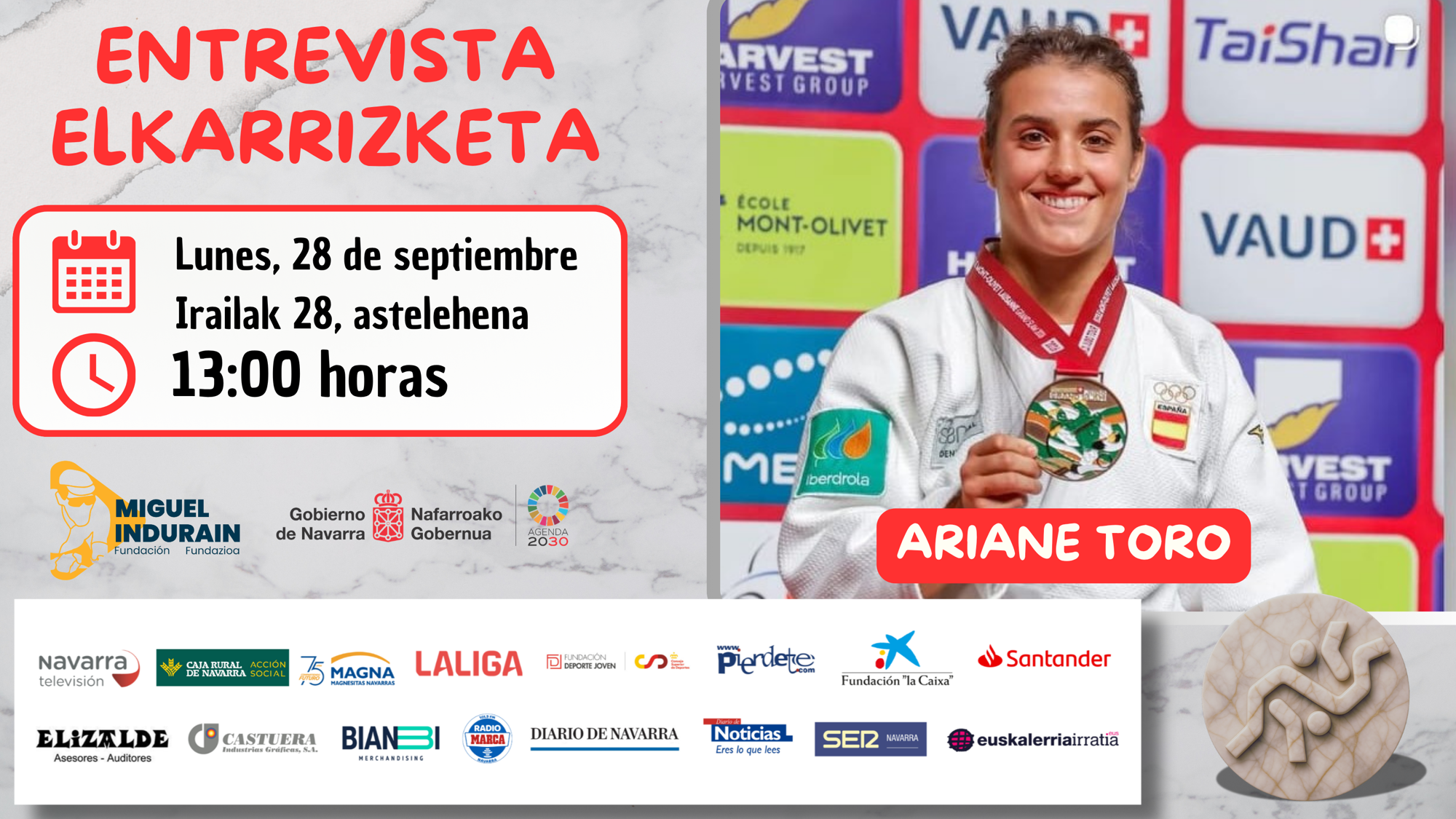 Ariane Toro, protagonista de la próxima entrevista de la Fundación Miguel Induráin Fundazioa